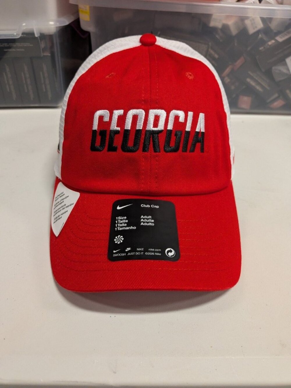 Georgia Bulldogs Club Cap Nike Adult Size Red White Mesh